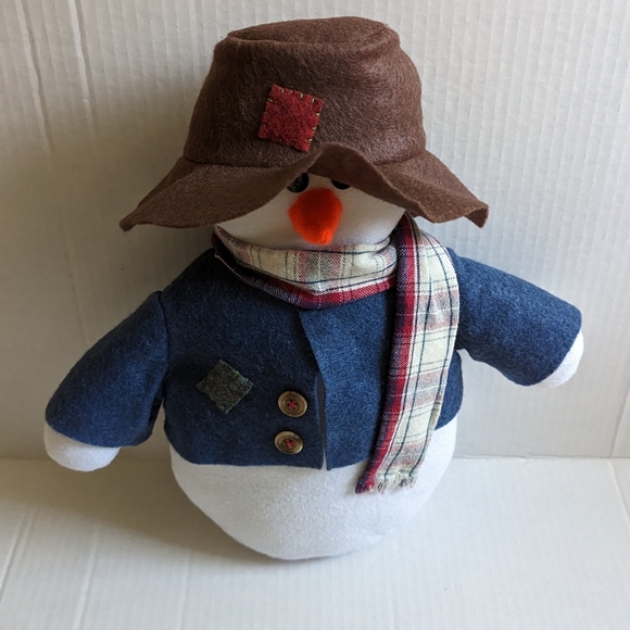 Handmade Snowman Decoration with Brown Hat - Picture 4 of 4